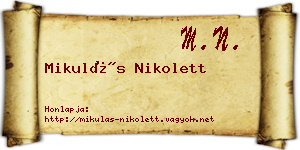 Mikulás Nikolett névjegykártya