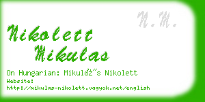 nikolett mikulas business card